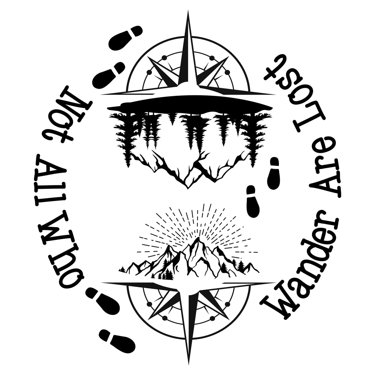 Compass hat burning design
