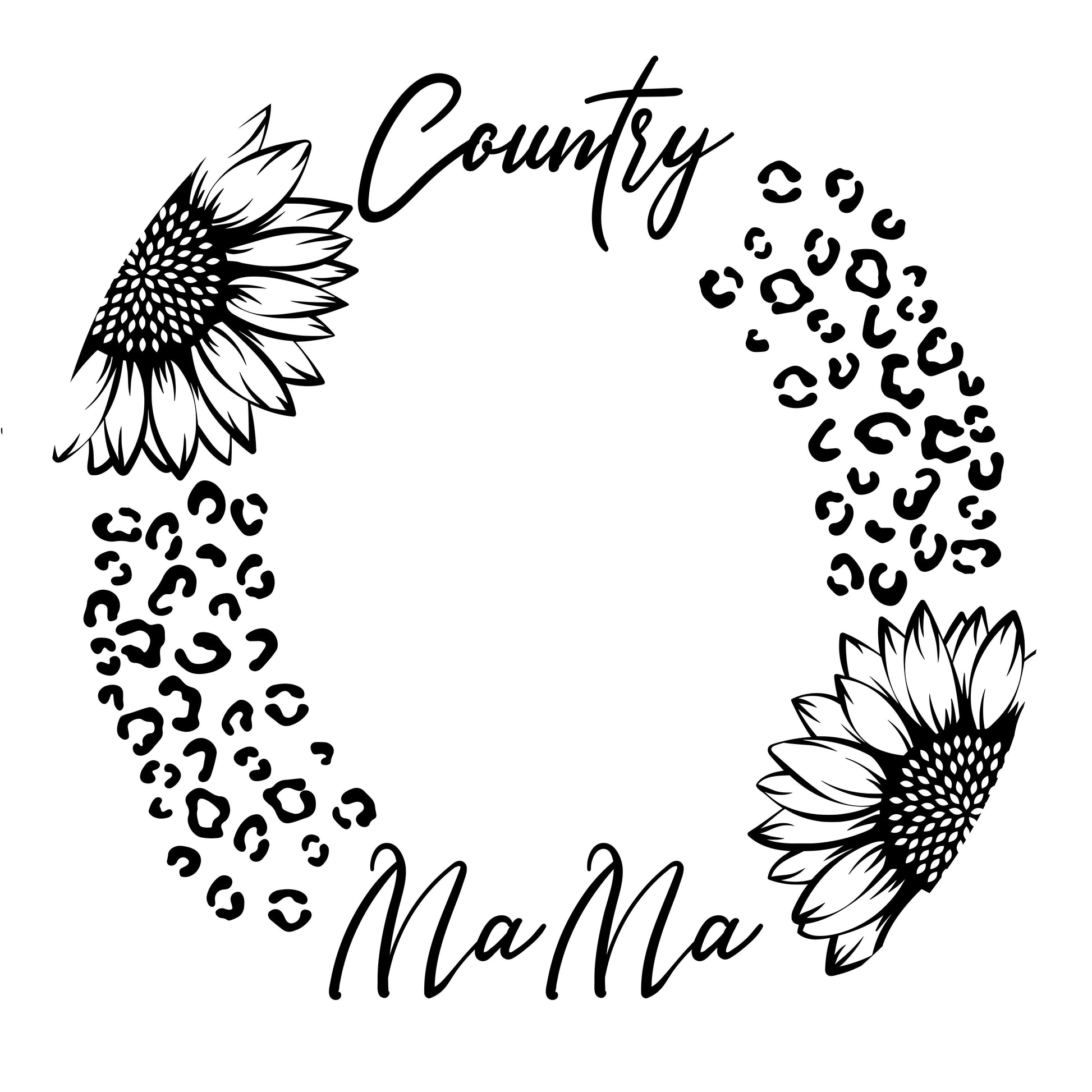 Country Mama hat burning design template