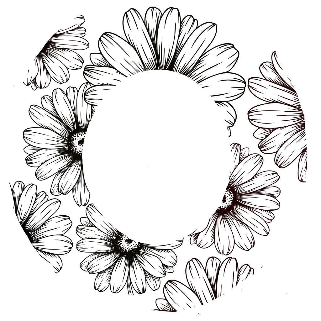 Daisies hat burning design for wide brim hats.