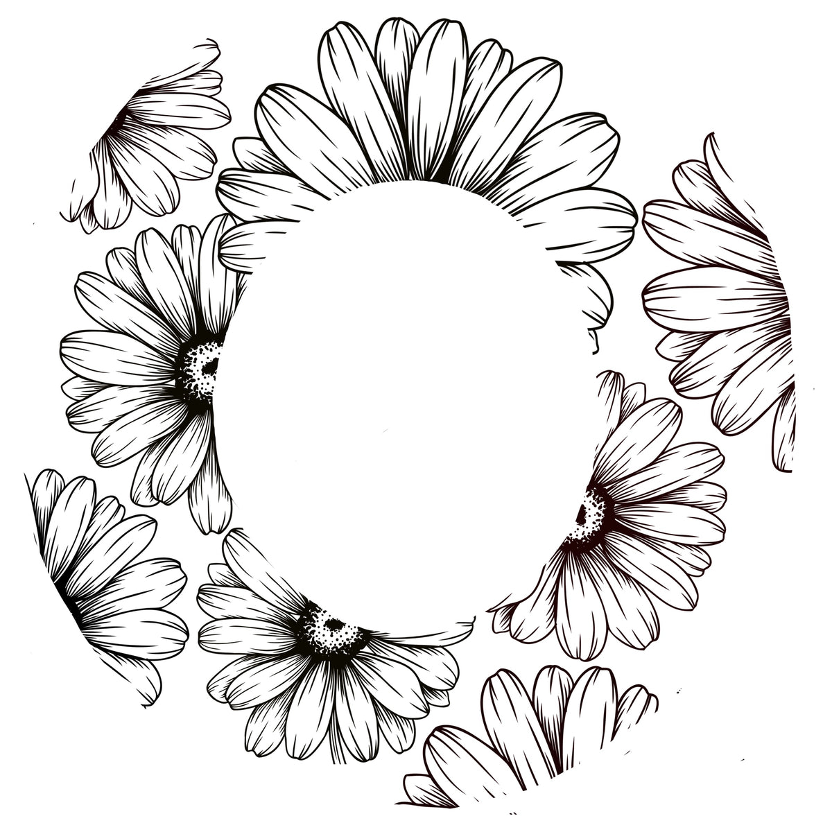 Daisies hat burning design for wide brim hats.
