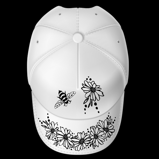 Daisy Bee design on a baseball cap