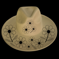 Daisy Days design on a wide brim hat