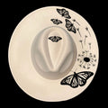 Dandelions and Butterflies design on a wide brim hat