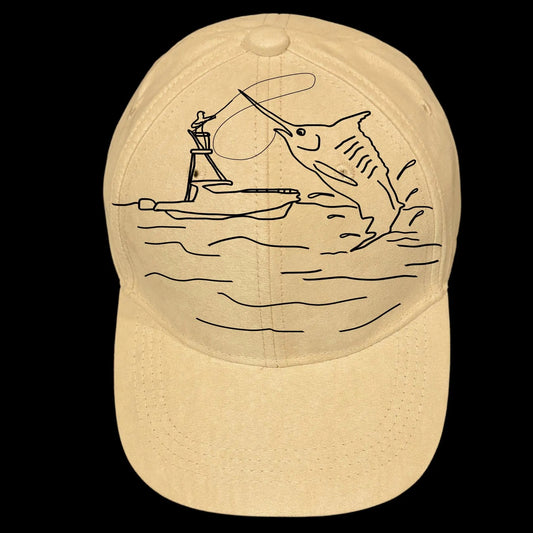 Deep Sea Fishing design on a baseball cap