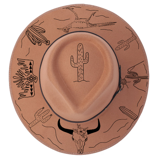 Desert Life Design on a narrow brim hat