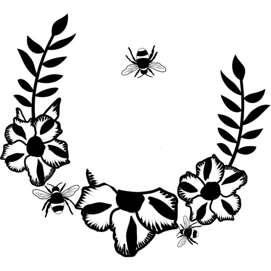 Desert Roses Wreath hat burning design