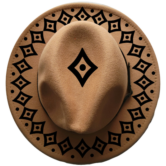 Diamond Edge design on a narrow brim hat