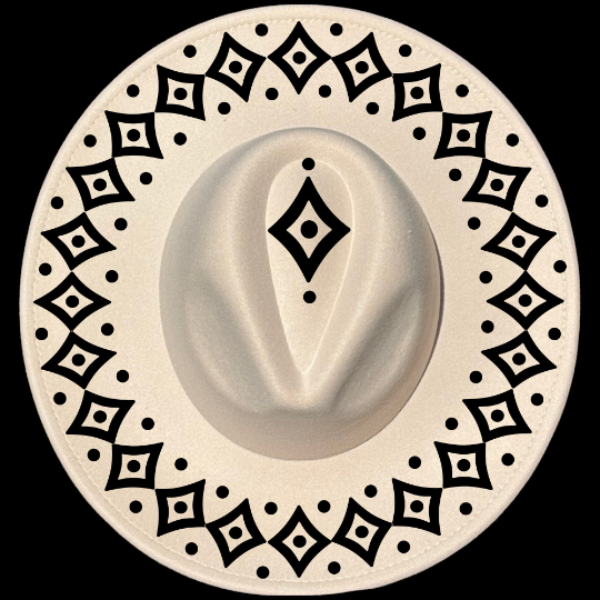Diamond And Dots design on a wide brim hat
