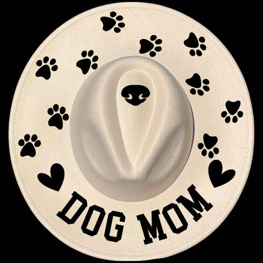 Dog Mon design on a wide brim hat