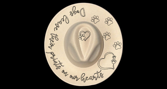 Dogs Leave Their Prints On Our Hearts design on a wide brim hat