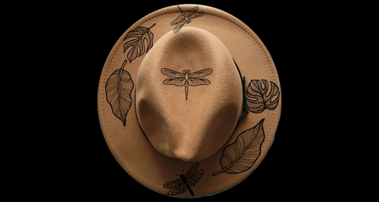 Dragonflies design on a narrow brim hat