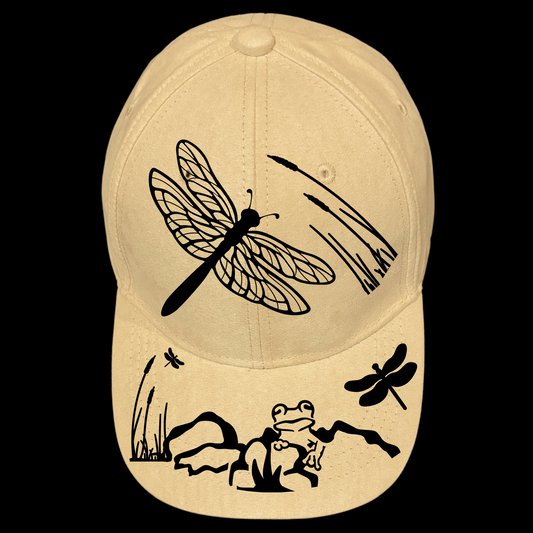 Dragonfly design on a baseball hat