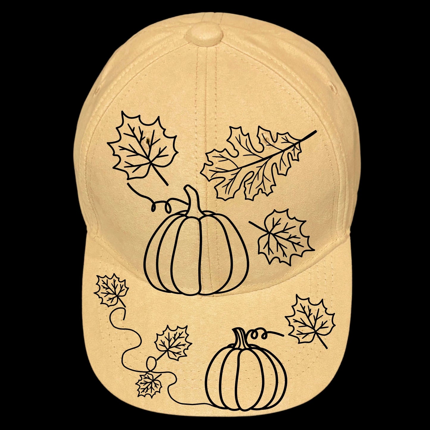 Fall Leaves design on a baseball cap