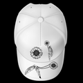 Feathers And Sunflowers design on a baseball cap