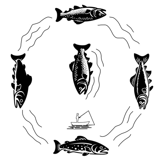 Salmon Fish Fishing hat burning design