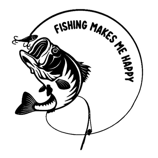 Fishing Makes Me Happy baseball hat burning design
