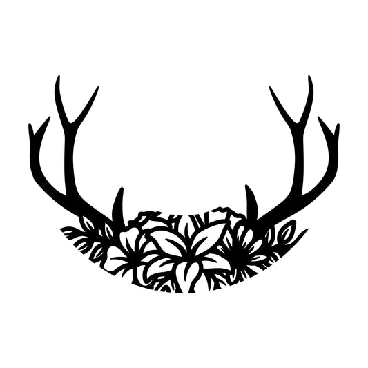 Floral Antlers hat burning design