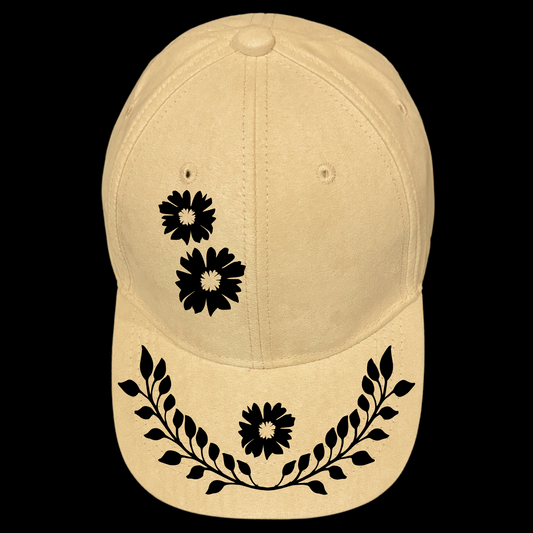 Flower Vine design on a baseball cap