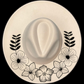 Floral Wreath design on a wide brim hat