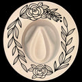 Flowers And Vine burned hat burning design on a wide brim hat
