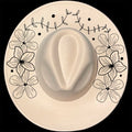Flowers On Flowers design on a wide brim hat