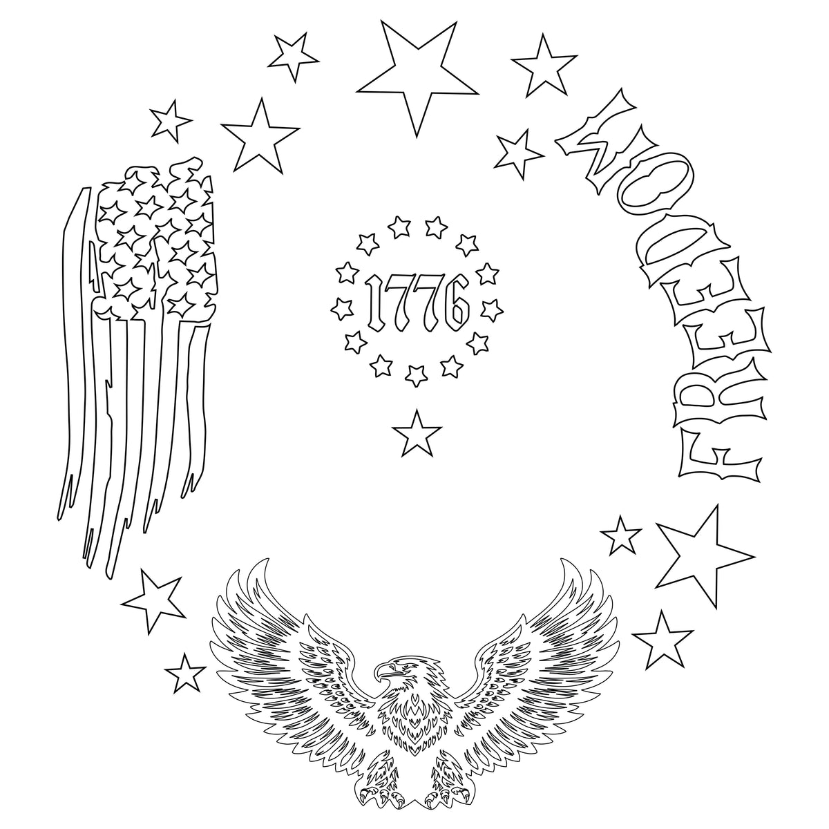 Freedom hat burning design