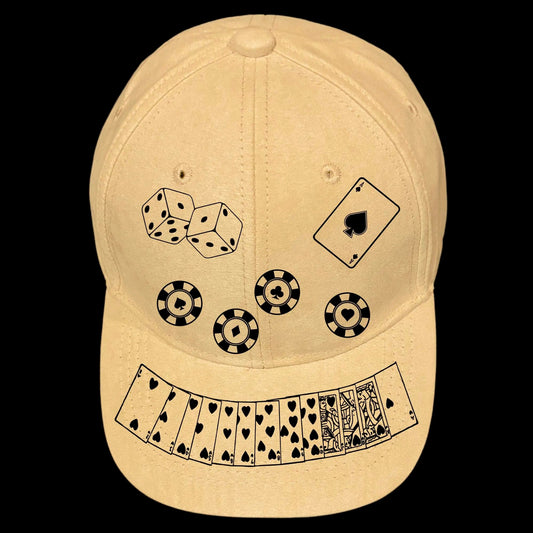 Gambler burned hat burning design on a baseball cap