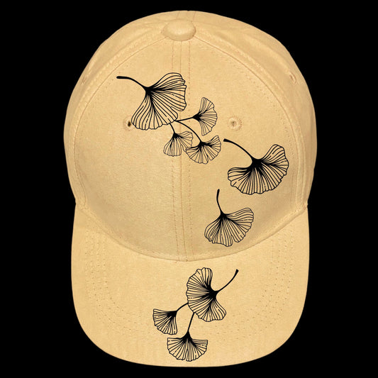 Ginkgo Leaves burned hat burning design on a baseball cap