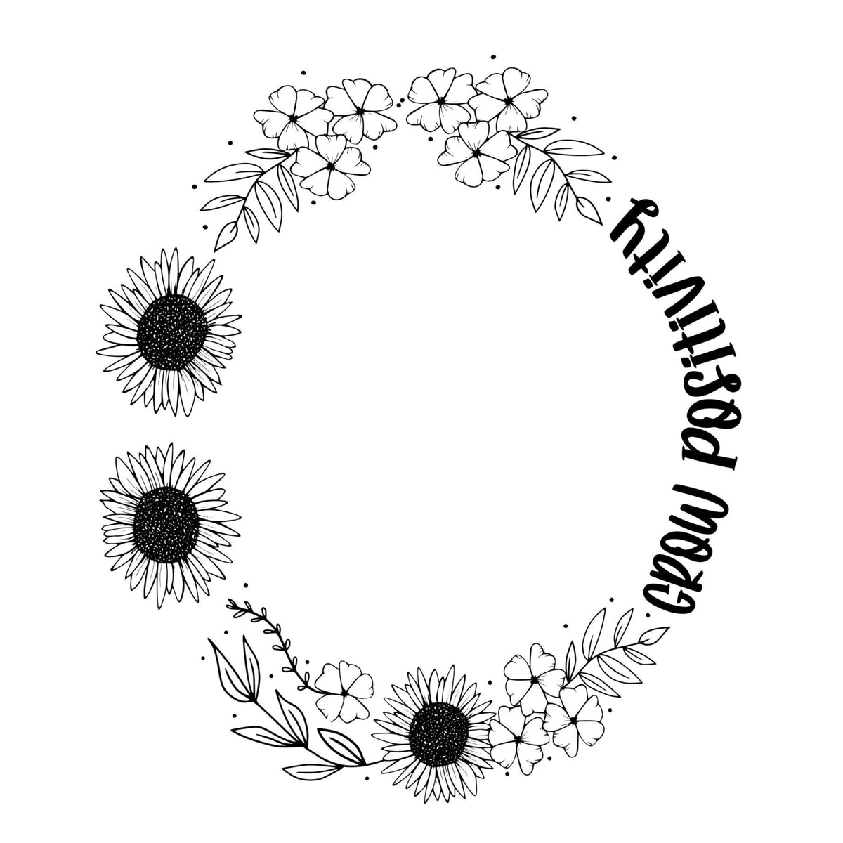 Grow Positivity hat burning design for narrow brim hats
