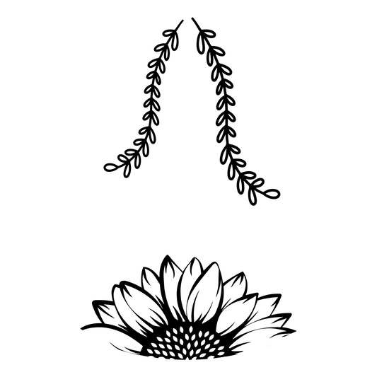 Half Sunflower hat burning design for baseball hats