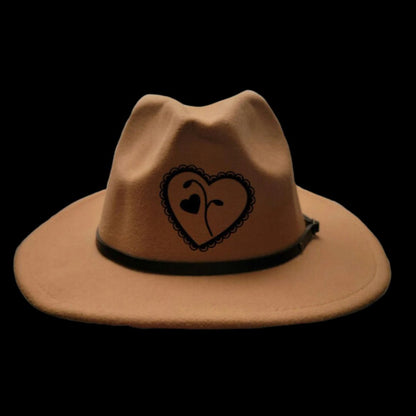 Valentines Hearts design on front of hat