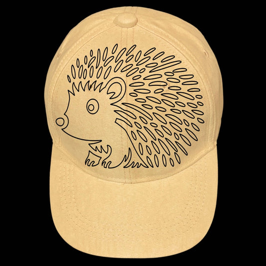 Hedgehog design on a baseball cap