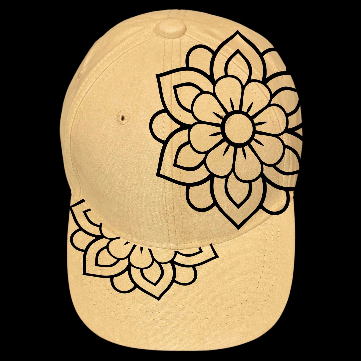 Henna design on a baseball cap