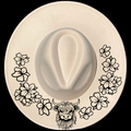Highland Cow traceable design on a wide brim hat
