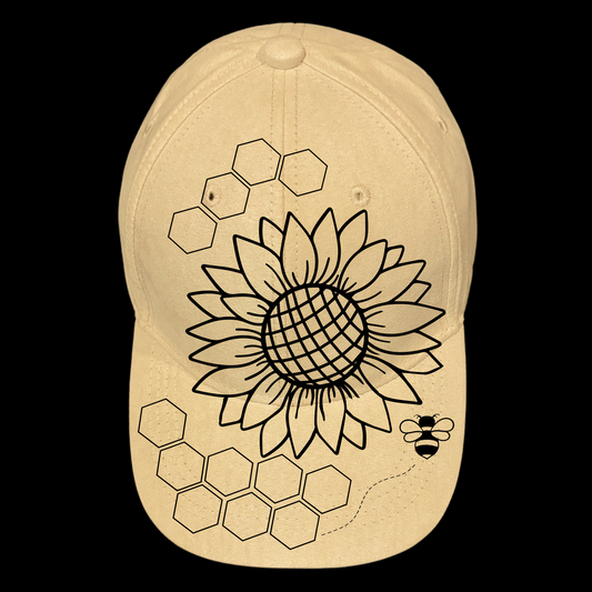 Honeycomb Sunflower design on a baseball cap