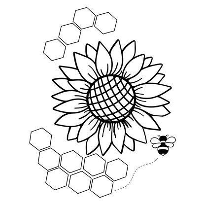Honeycomb Sunflower baseball hat burning design