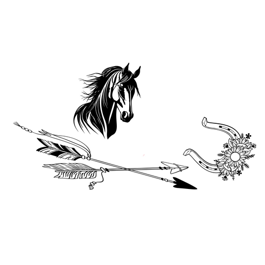 Tribal Horse And Arrows hat burning design