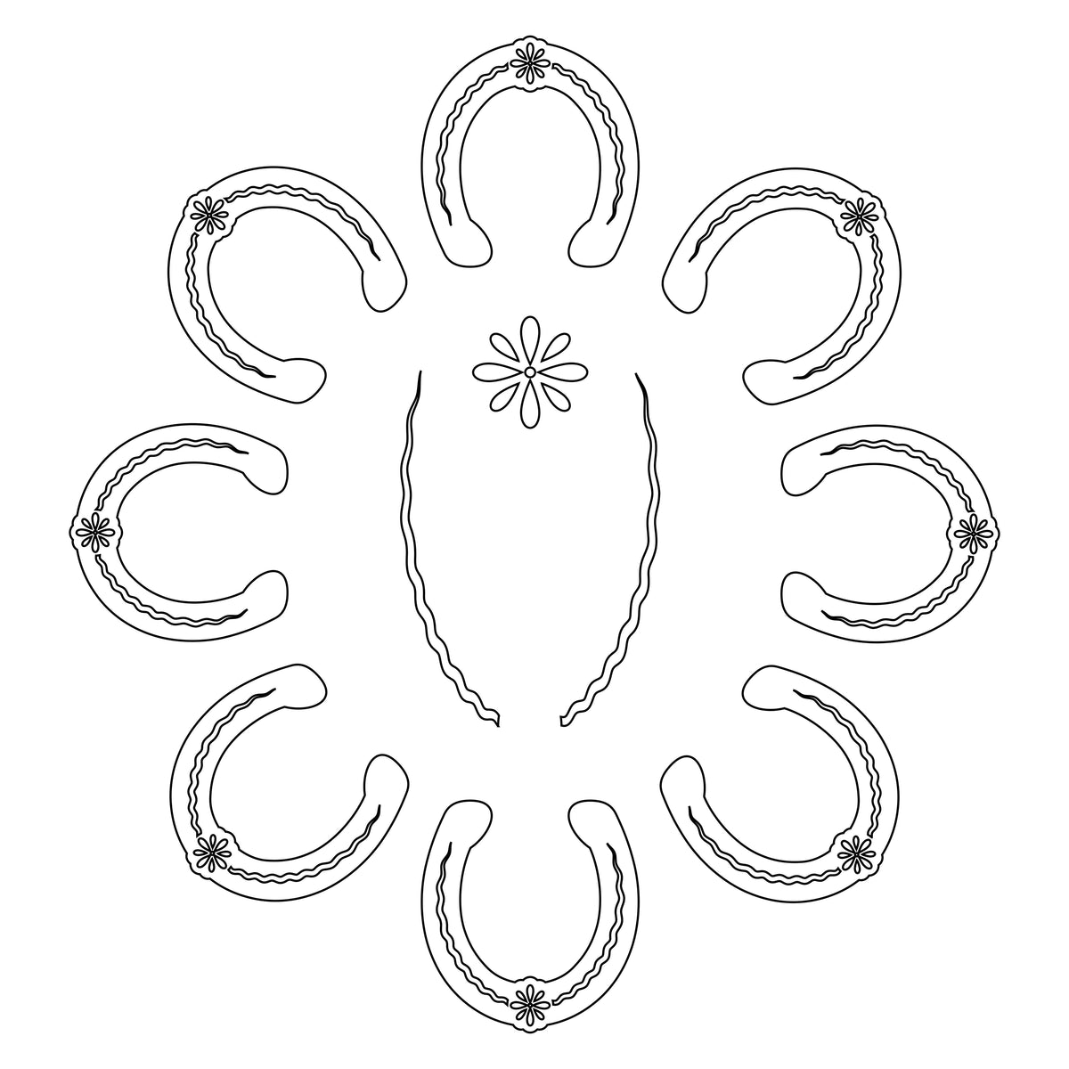 Horseshoes hat burning design