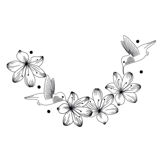 Hummingbird Flowers Wide Brim Hat Burning Design SVG PNG