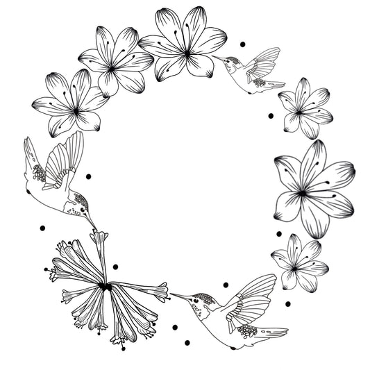 Hummingbirds Feeding hat burning design