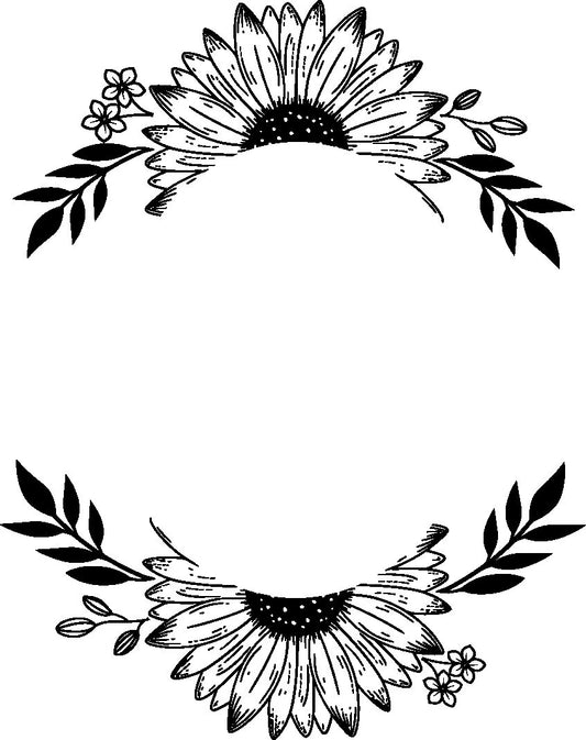 Half sunflower hat burning design