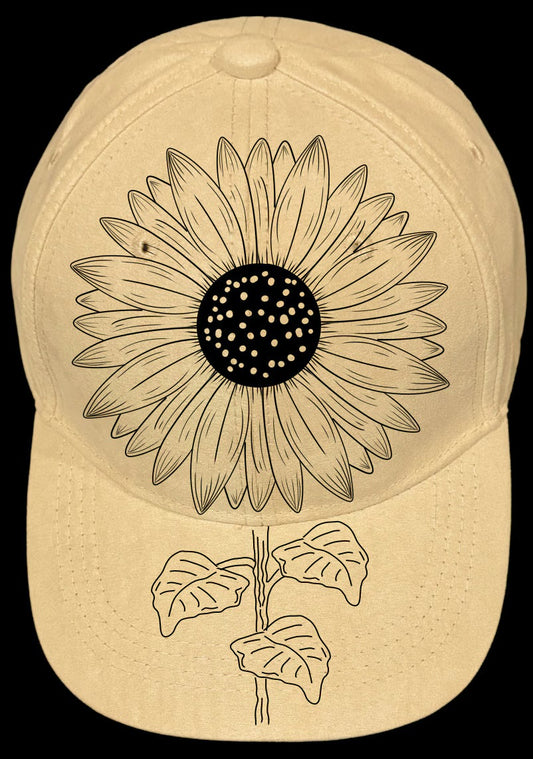 Giant Sunflower design on a baseball cap