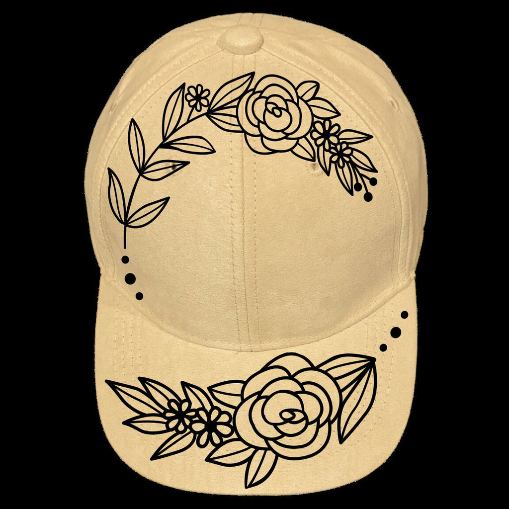 Roses design on a baseball cap