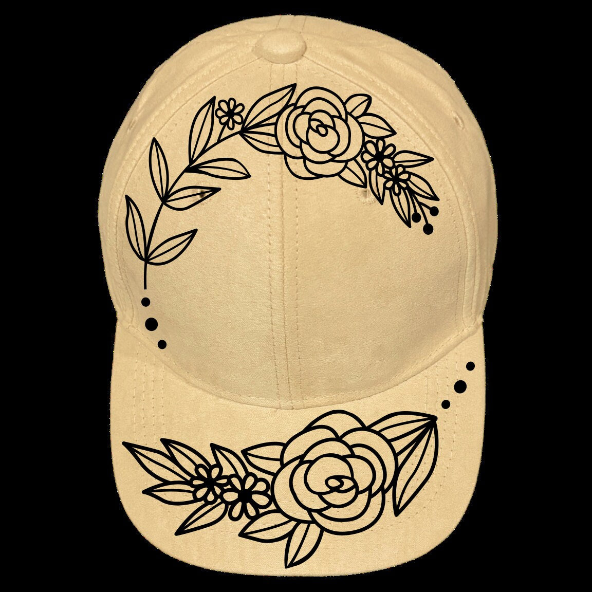 Roses design on a baseball cap