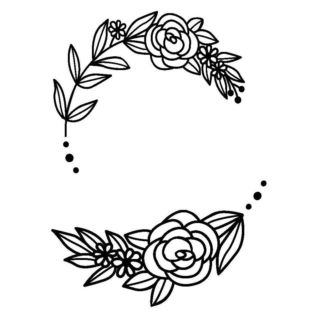 Roses wreath design on a white background