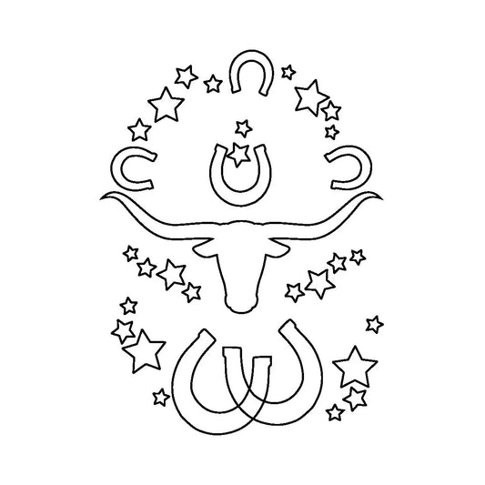 Western Longhorn baseball hat design