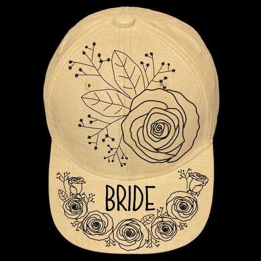Brides Roses design on a baseball cap