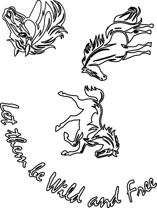 Let Them Be Free Horses hat burning design
