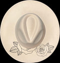 A rose pattern on a wide brim hat