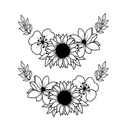 Sunflower boot burning design.